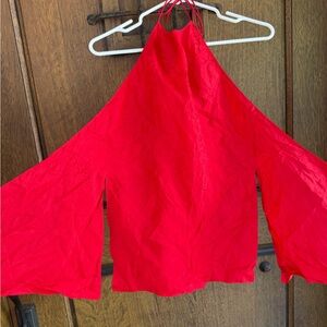 100% silk Open Back Red Top Size S
